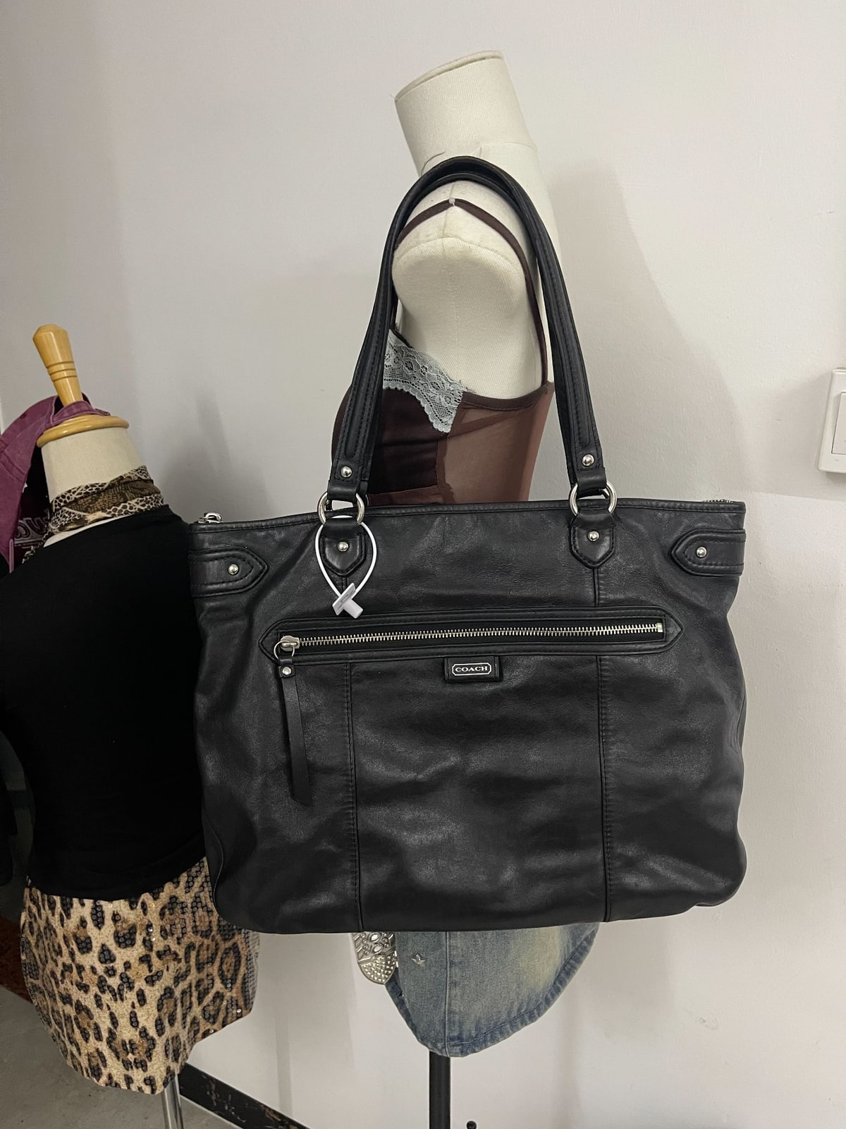 Vintage Coach Black Soft Tote Bag 3