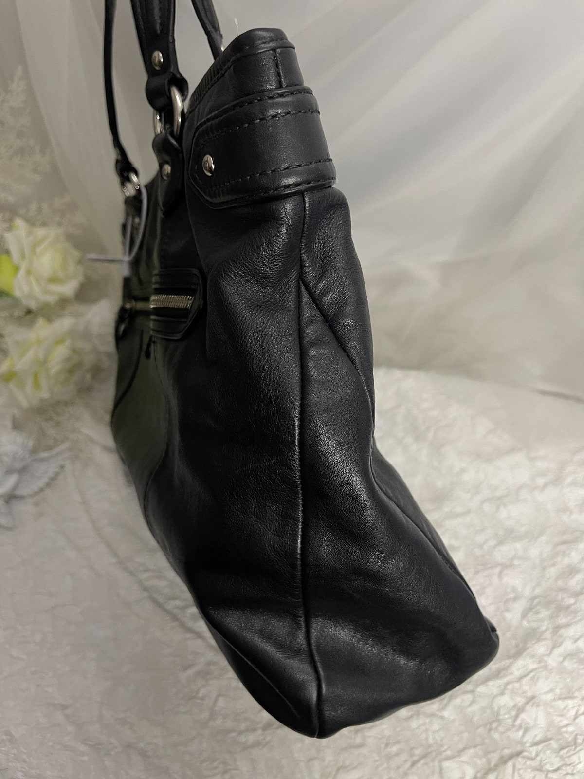 Vintage Coach Black Soft Tote Bag 4