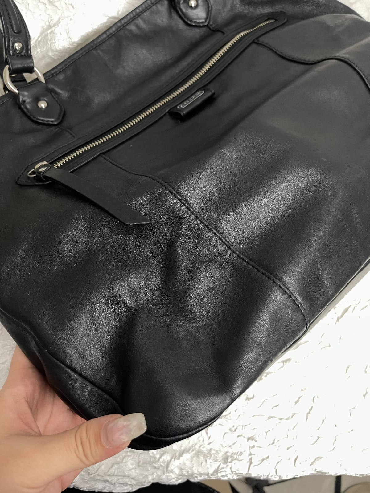 Vintage Coach Black Soft Tote Bag 9