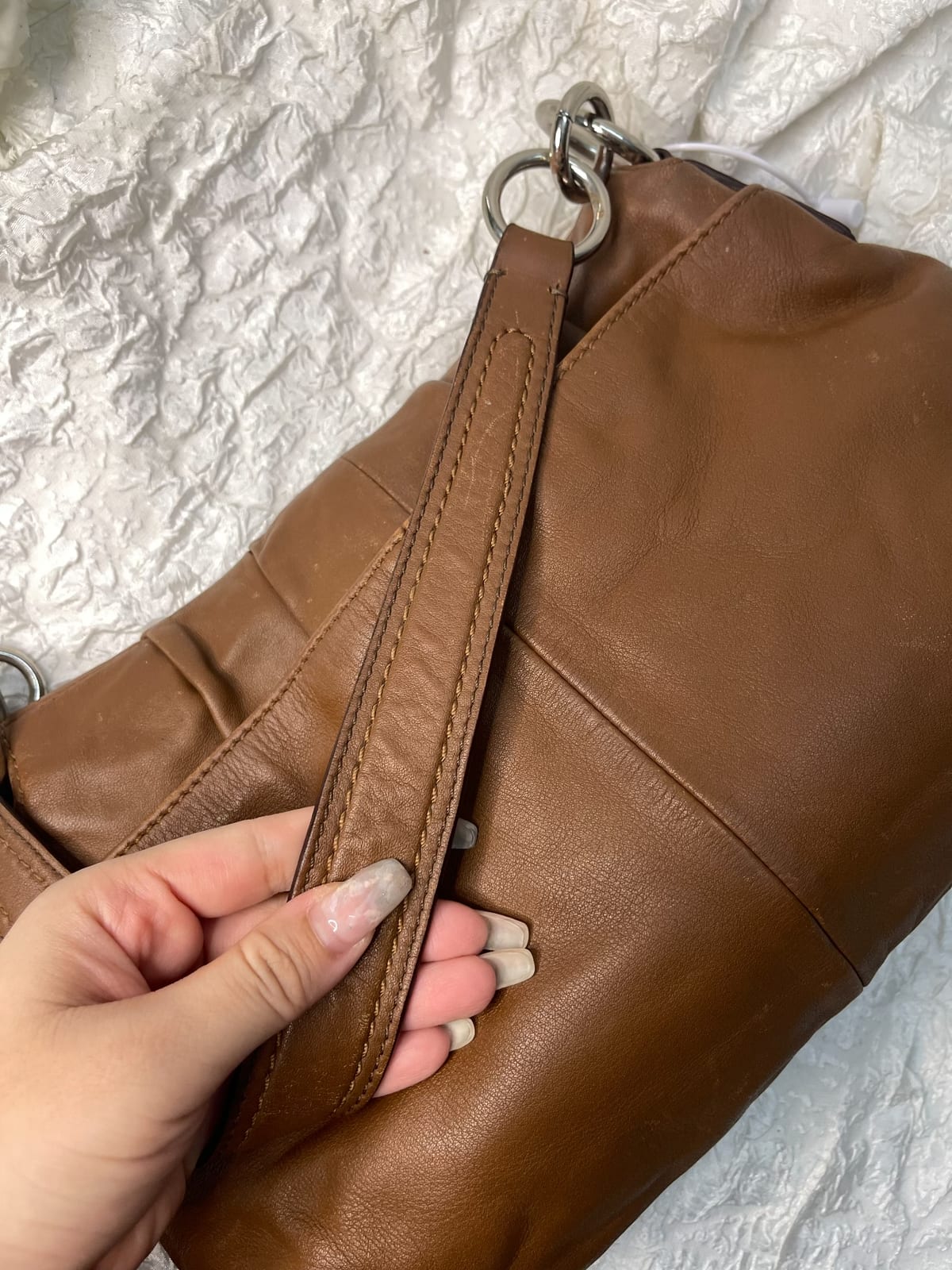 Vintage Coach Tan Buckle Shoulder Bag 3