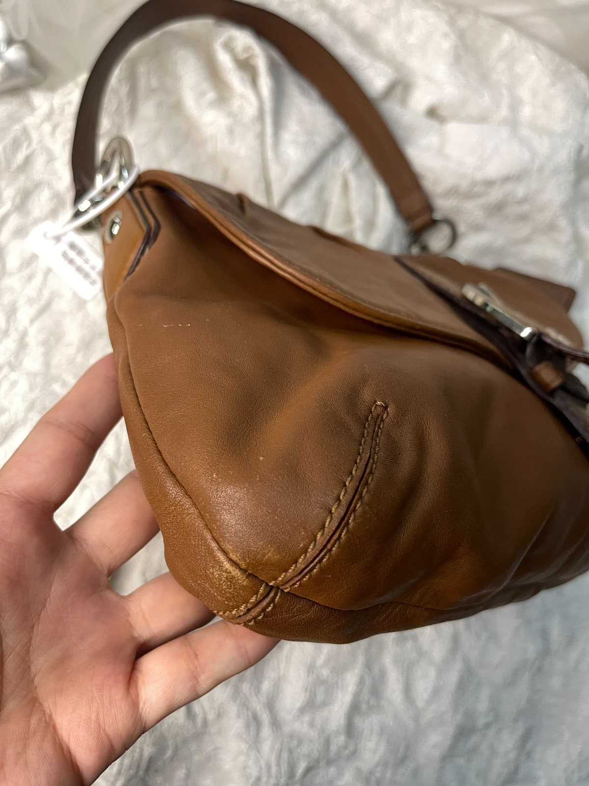 Vintage Coach Tan Buckle Shoulder Bag 5