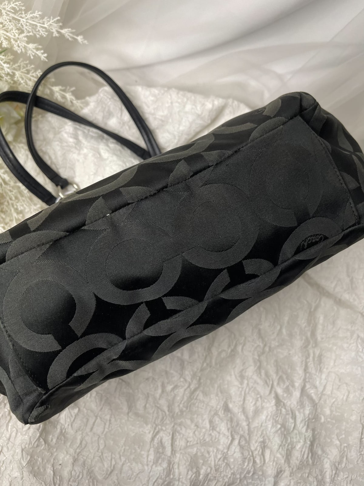 Vintage Coach Black Op Art Tote Bag 4