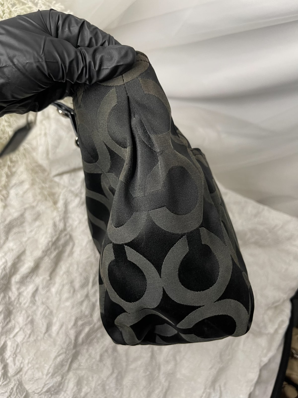 Vintage Coach Black Op Art Tote Bag 7