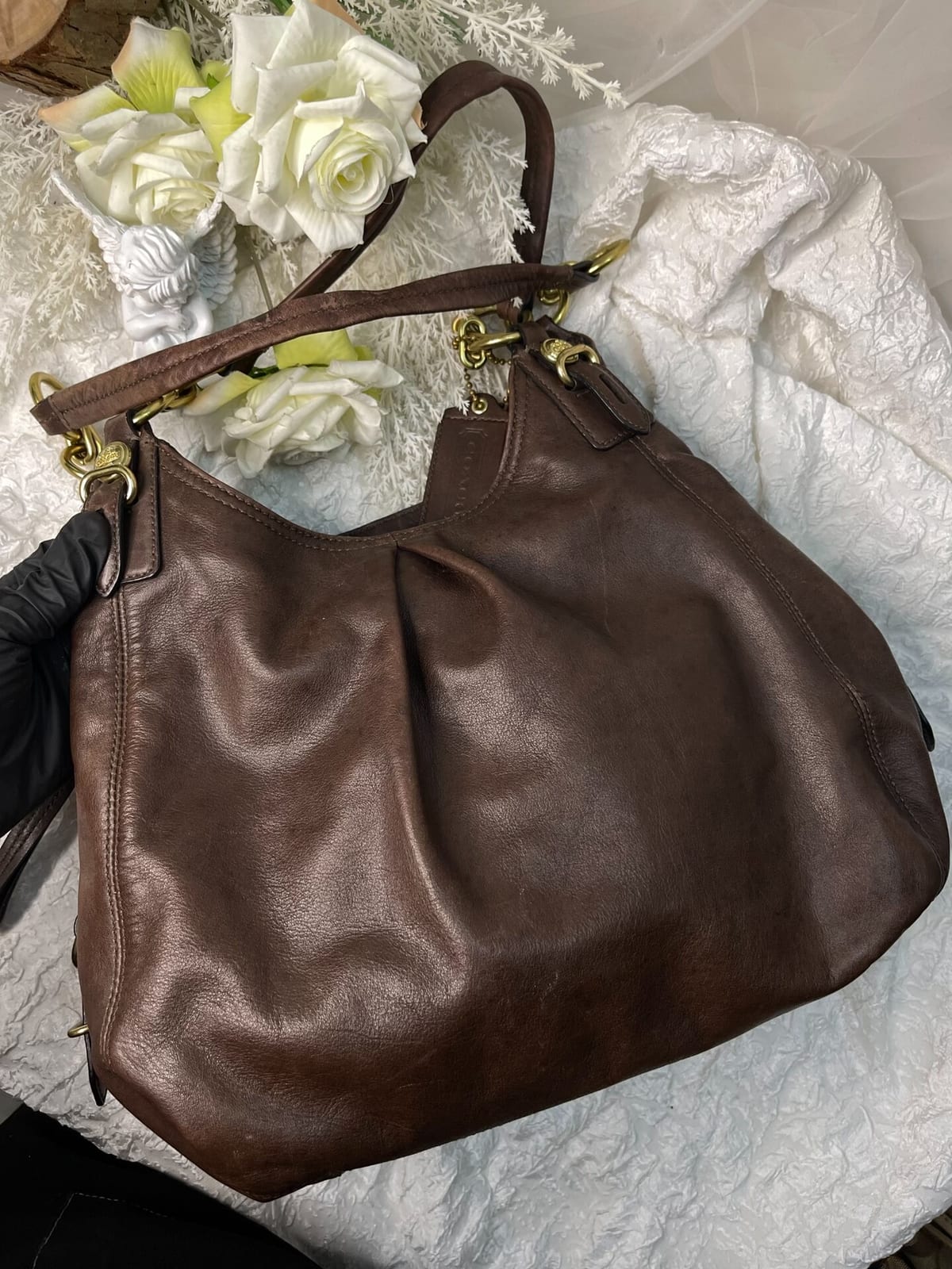 Vintage Coach Brown Slouched Hobo Bag 2