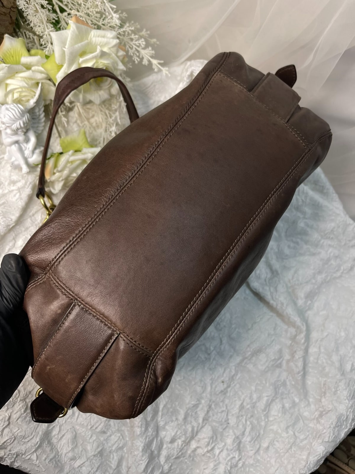 Vintage Coach Brown Slouched Hobo Bag 3