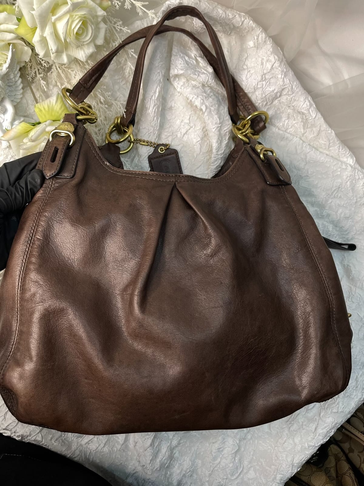 Vintage Coach Brown Slouched Hobo Bag 4