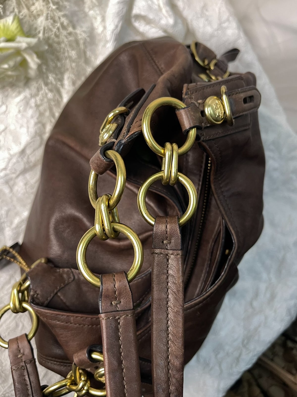 Vintage Coach Brown Slouched Hobo Bag 8