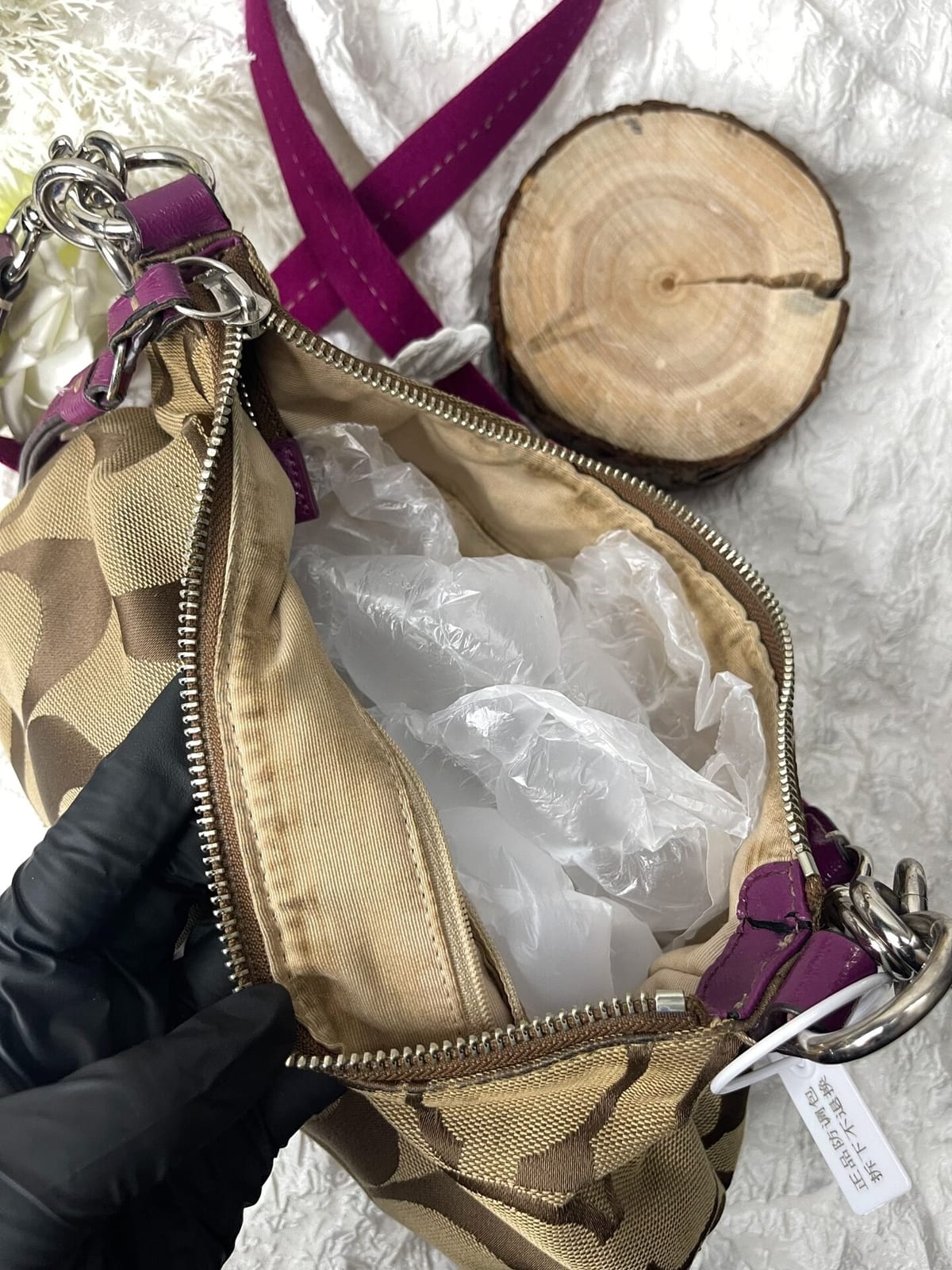 Vintage Coach Pink Signature Crossbody Bag 6