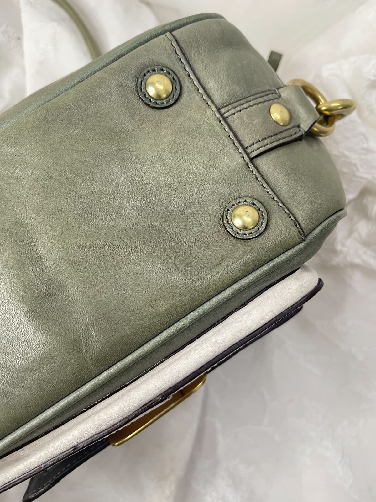 Vintage Coach Cream Two-Tone Satchel Bag 7
