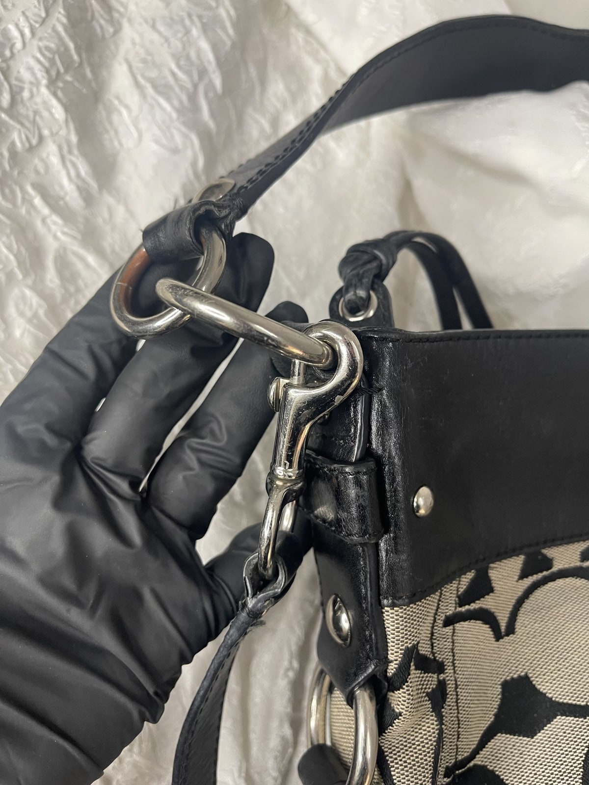 Vintage Coach Grey Signature Hobo Bag 3