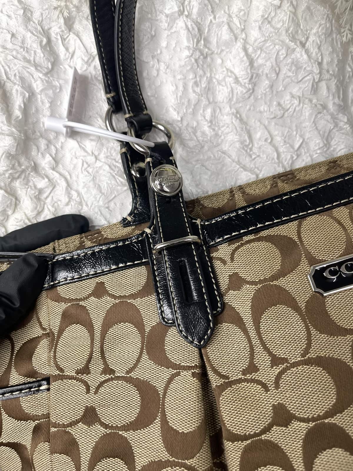 Vintage Coach Brown Signature Tote Bag 2