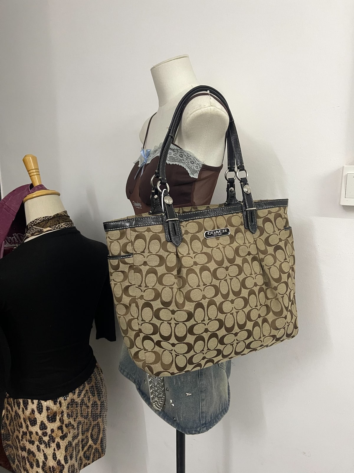 Vintage Coach Brown Signature Tote Bag 5