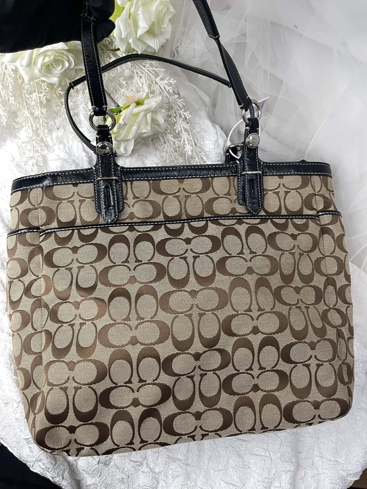 Vintage Coach Brown Signature Tote Bag 7