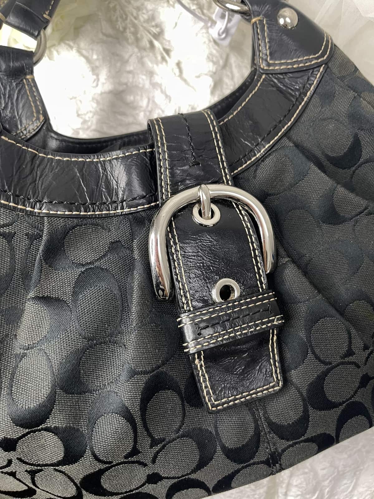 Vintage Coach Black Mini Hobo Bag 2