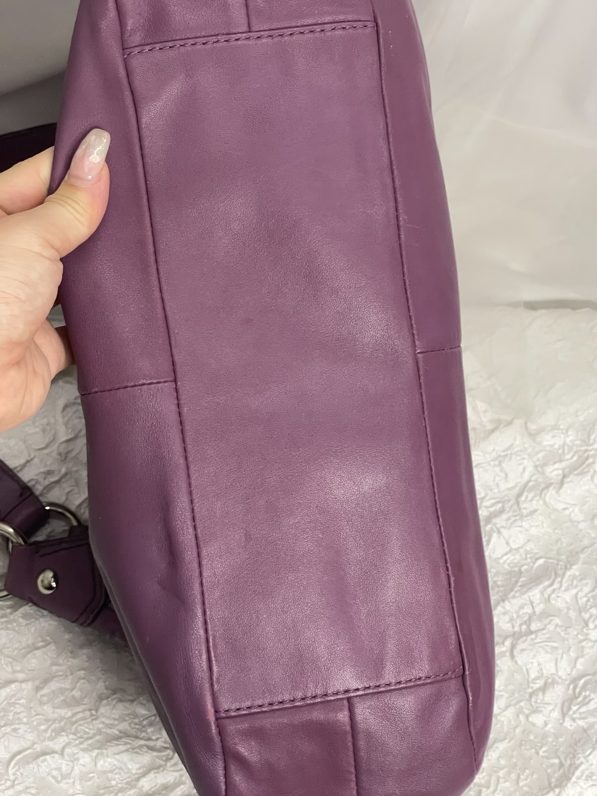 Vintage Coach Lilac Soft Leather Hobo Bag 2