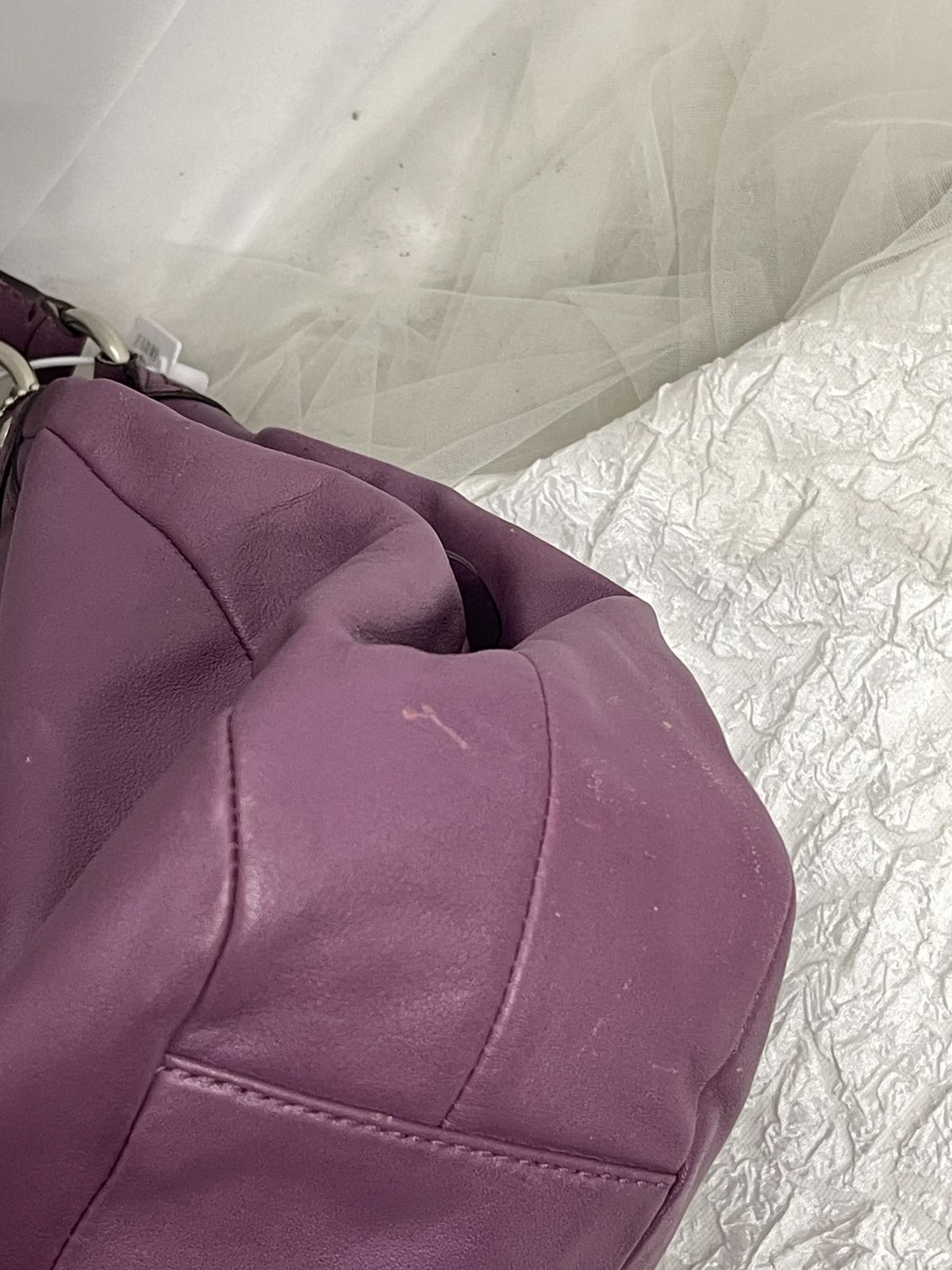 Vintage Coach Lilac Soft Leather Hobo Bag 3