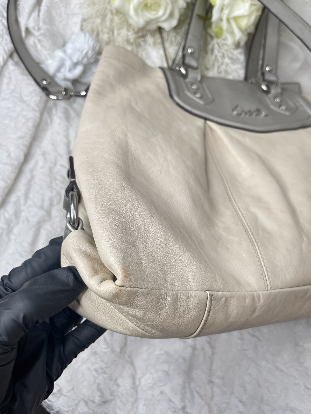 Vintage Coach Cream Ashley Carryall Shoulder Bag 5