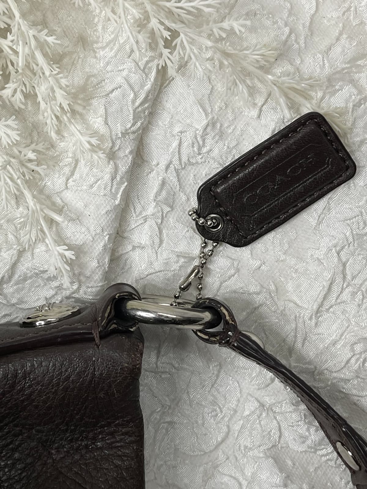 Vintage Coach Brown Chain Hobo Bag 6