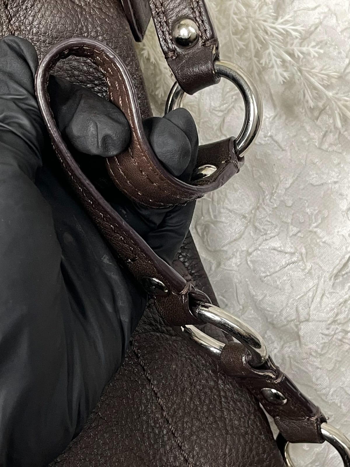 Vintage Coach Brown Chain Hobo Bag 7