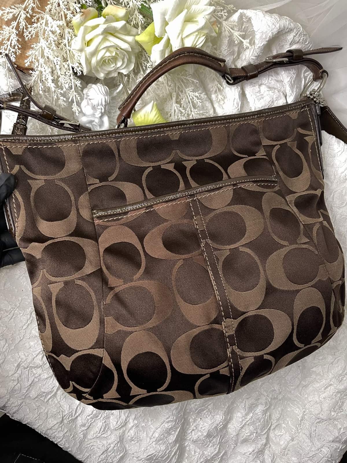 Vintage Coach Brown Signature Hobo Bag 2