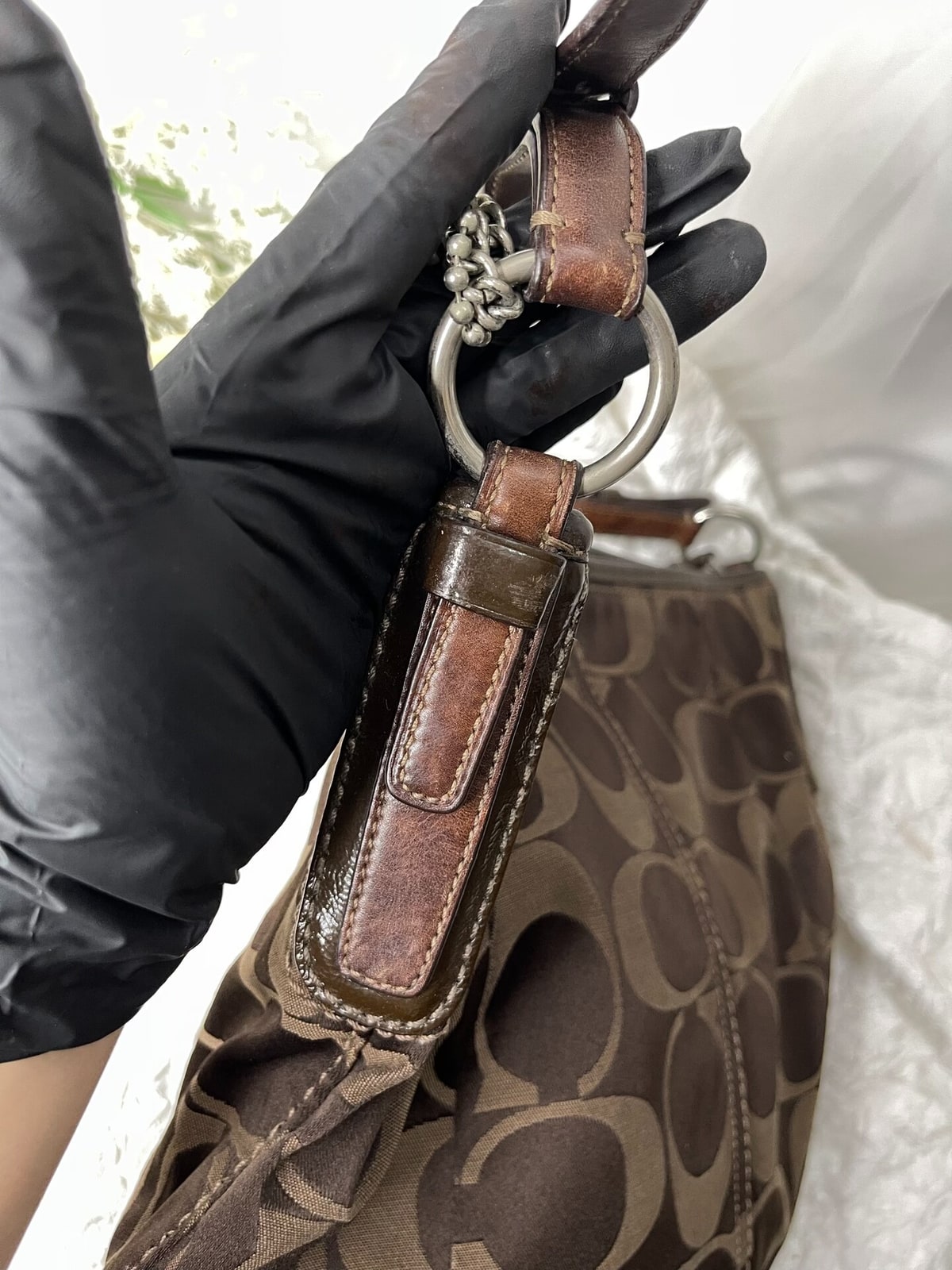 Vintage Coach Brown Signature Hobo Bag 4