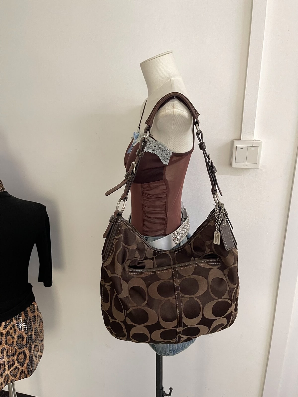 Vintage Coach Brown Signature Hobo Bag 5