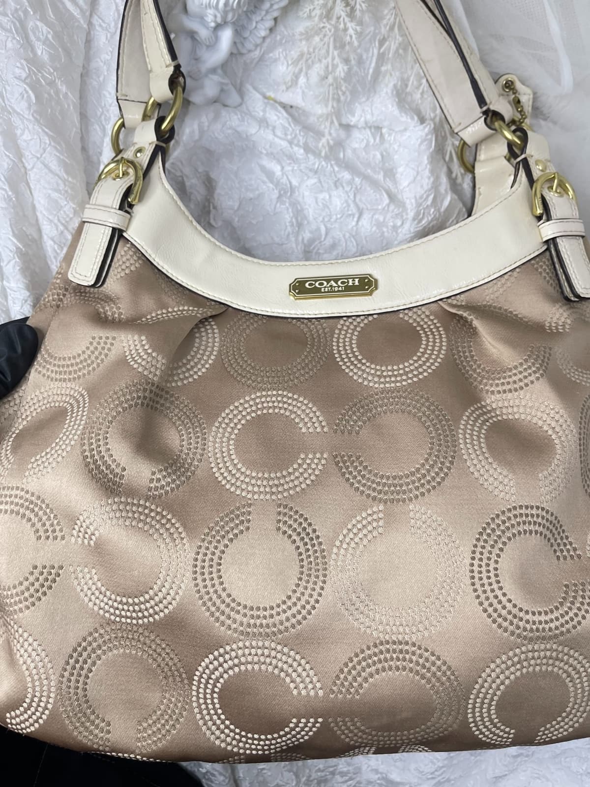 Vintage Coach Pink Op-Art Shoulder Bag 2