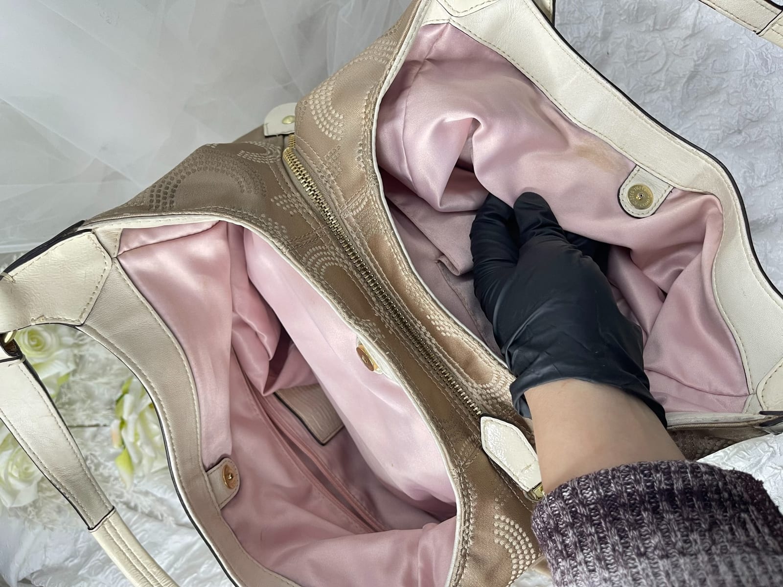 Vintage Coach Pink Op-Art Shoulder Bag 7