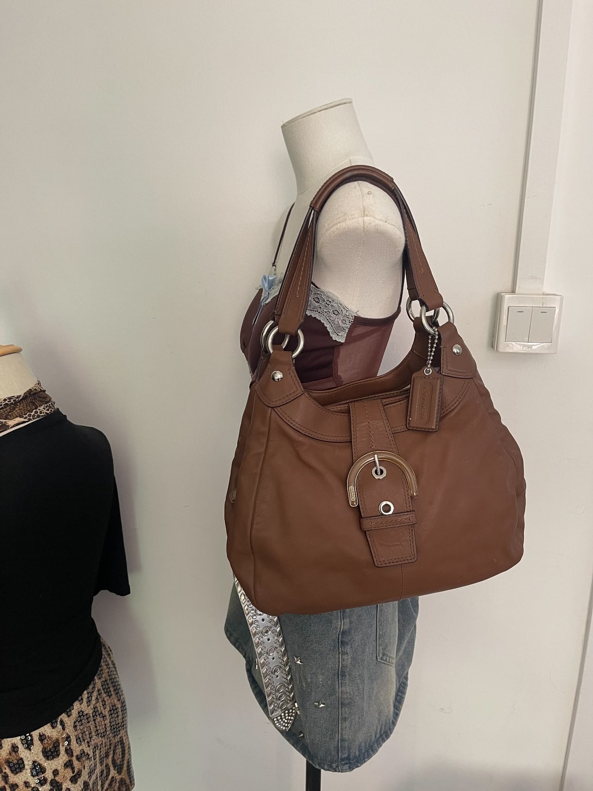 Vintage Coach Cognac Soft Leather Hobo Bag 2