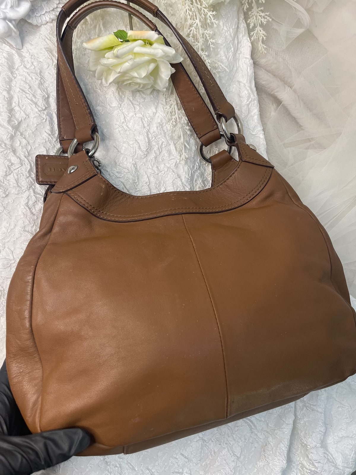 Vintage Coach Cognac Soft Leather Hobo Bag 5
