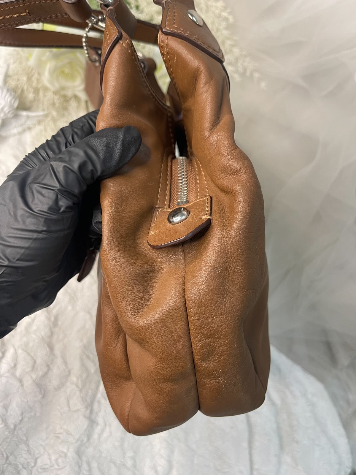 Vintage Coach Cognac Soft Leather Hobo Bag 9