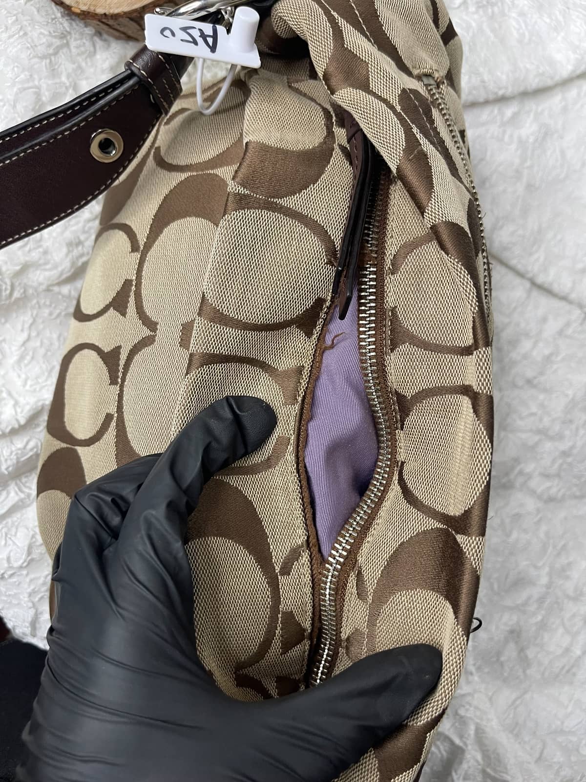 Vintage Coach Brown Signature Shoulder Bag 9
