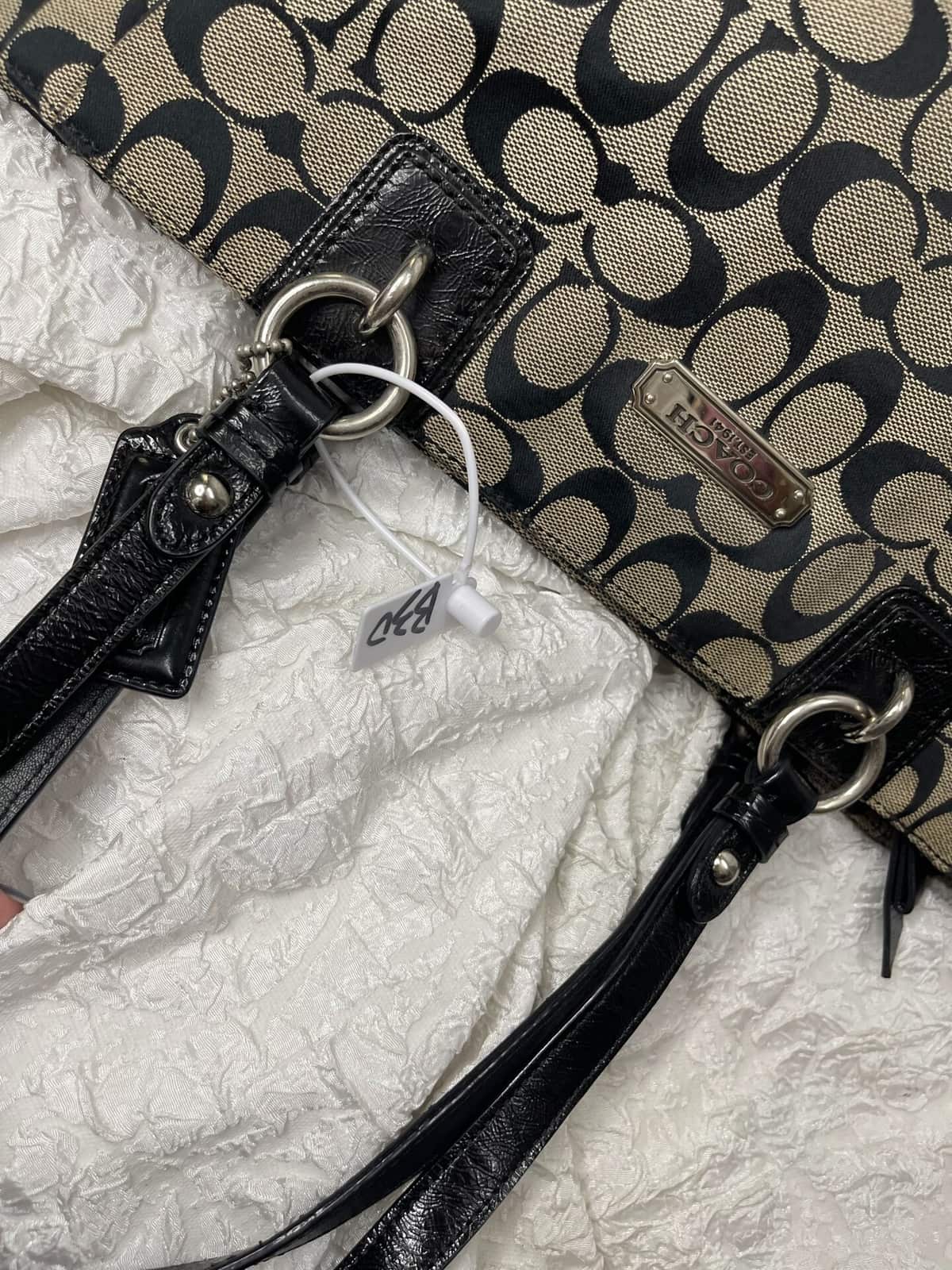 Vintage Coach Black Signature Tote Bag 6