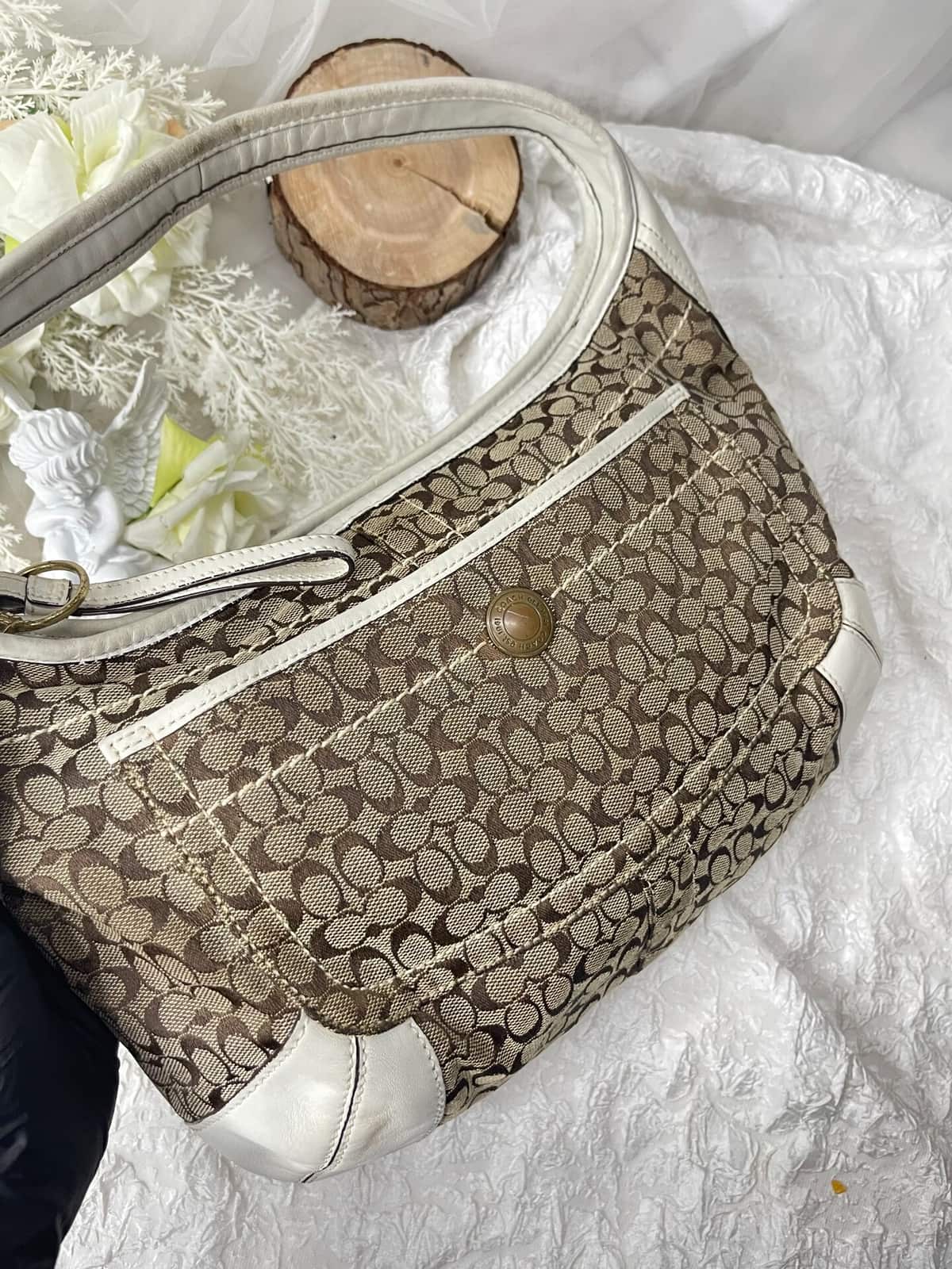 Vintage Coach Brown Signature Mini Hobo Bag 2