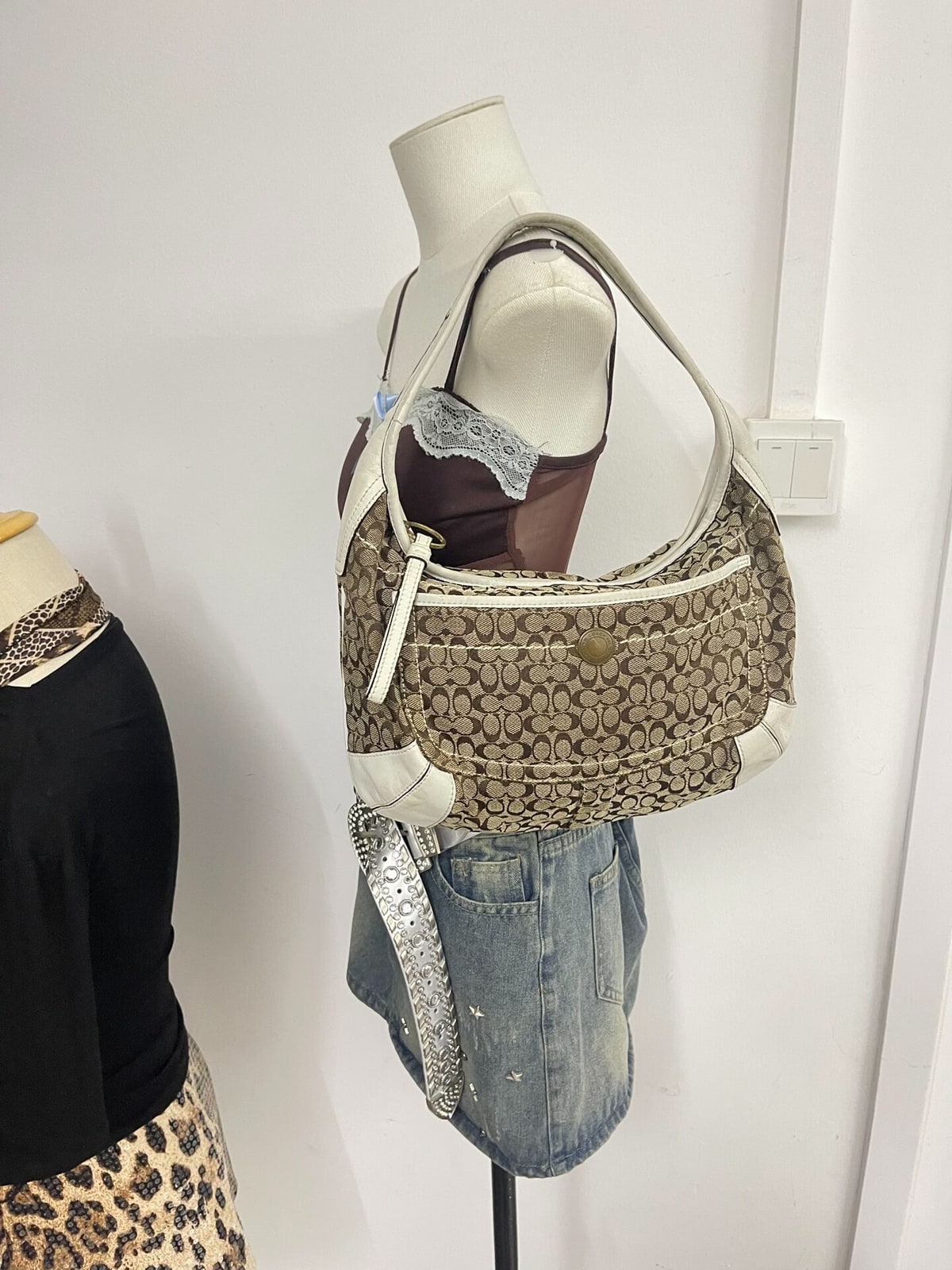 Vintage Coach Brown Signature Mini Hobo Bag 8