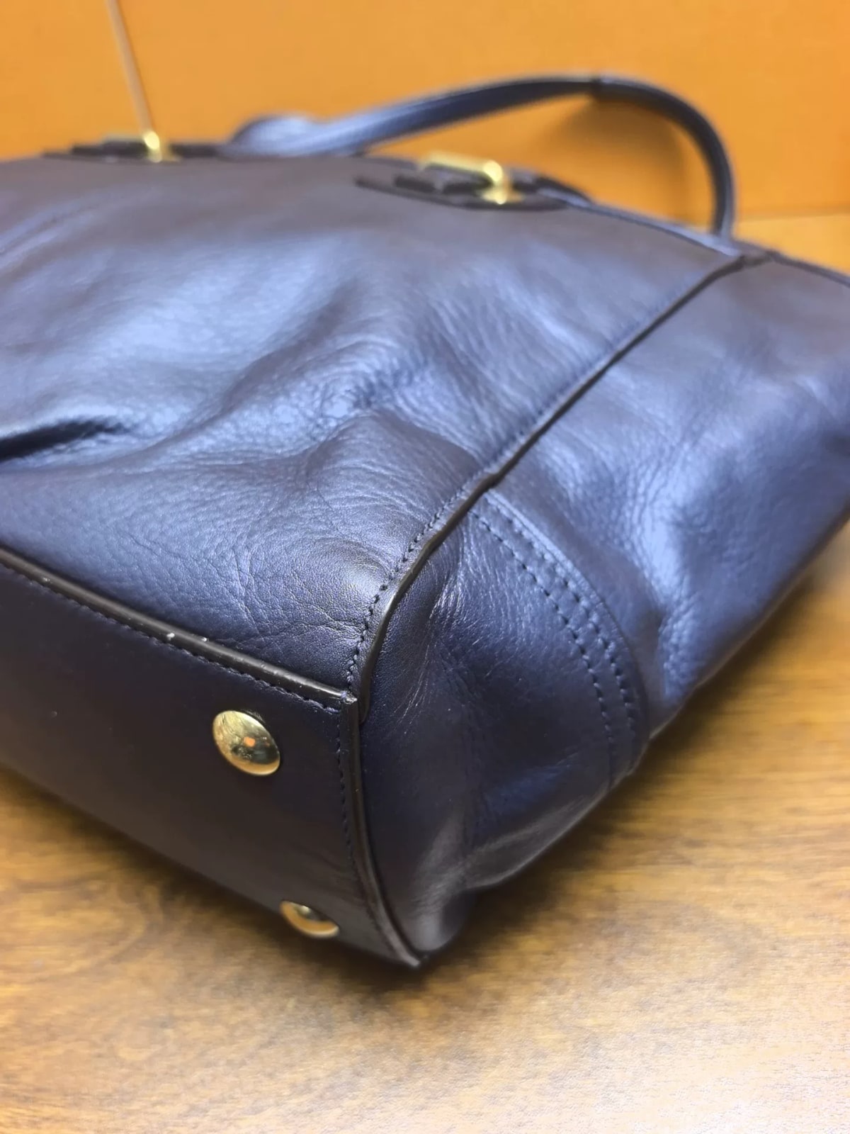 Vintage Coach Blue Structured Tote Bag 7