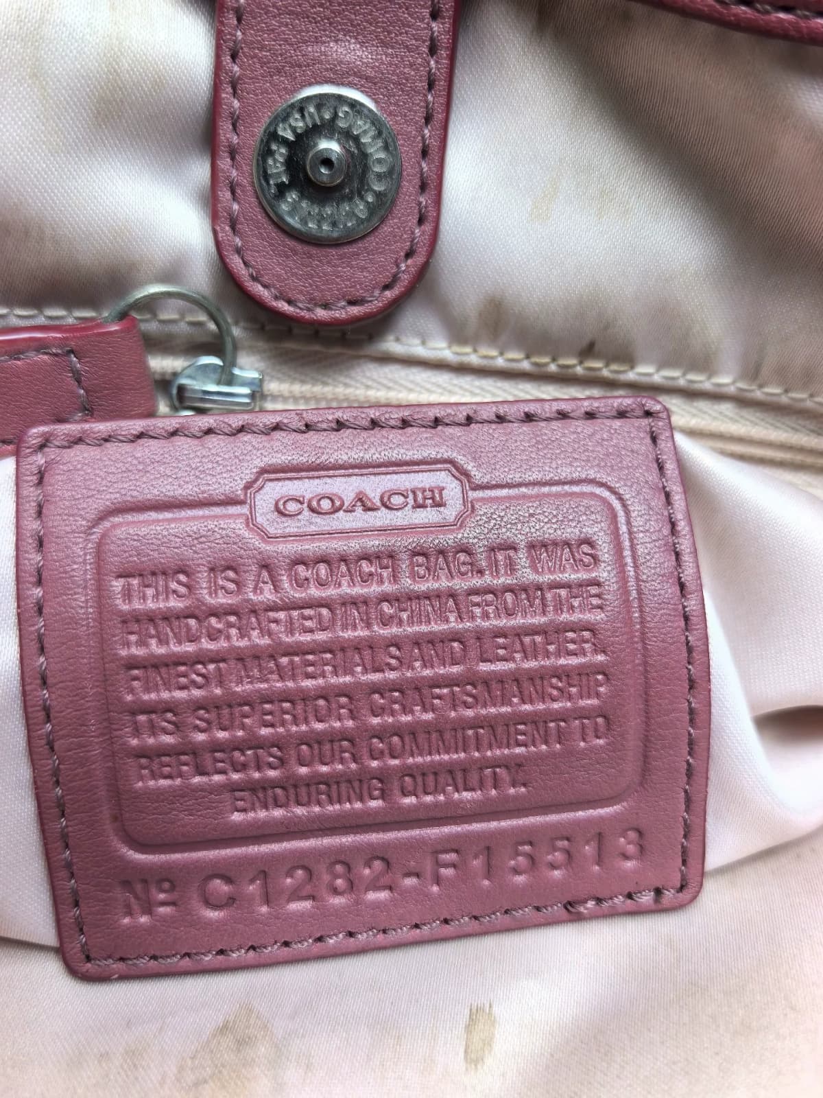 Vintage Coach Pink Pillow Tote Bag 3