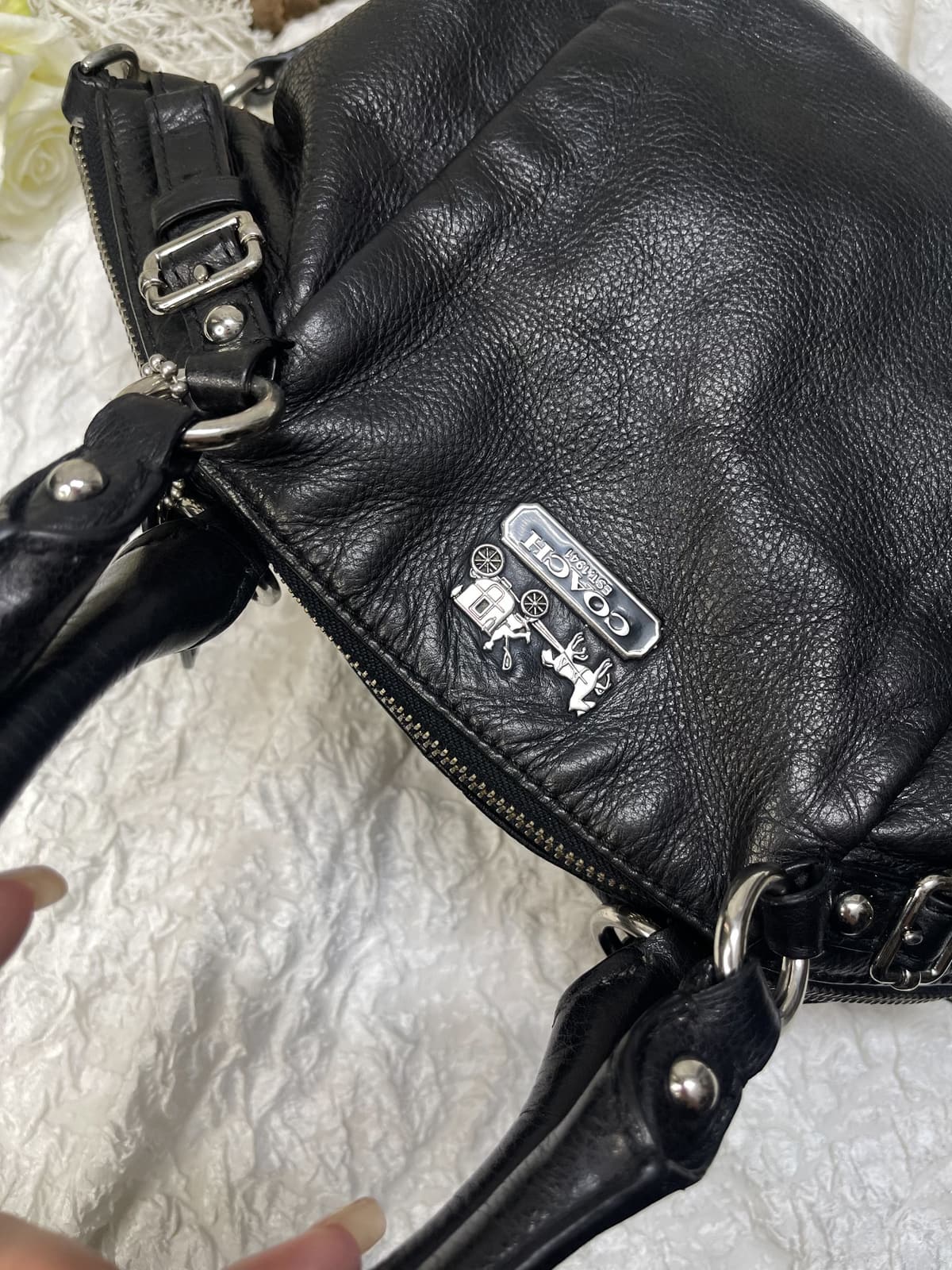 Vintage Coach Black Madison Satchel Bag 2