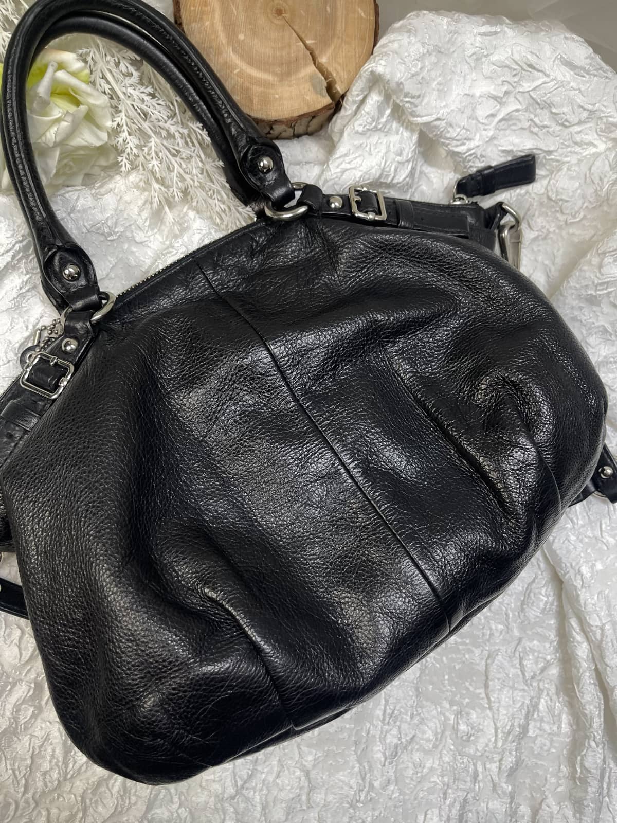 Vintage Coach Black Madison Satchel Bag 4